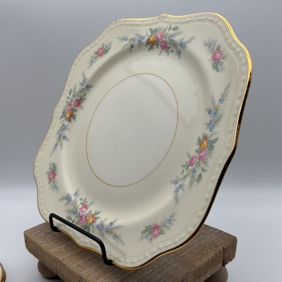 VTG Homer Laughlin‎ Eggshell GeorgianUSA A49N5 Square Salad Plates Set of 4 - Picture 2 of 10